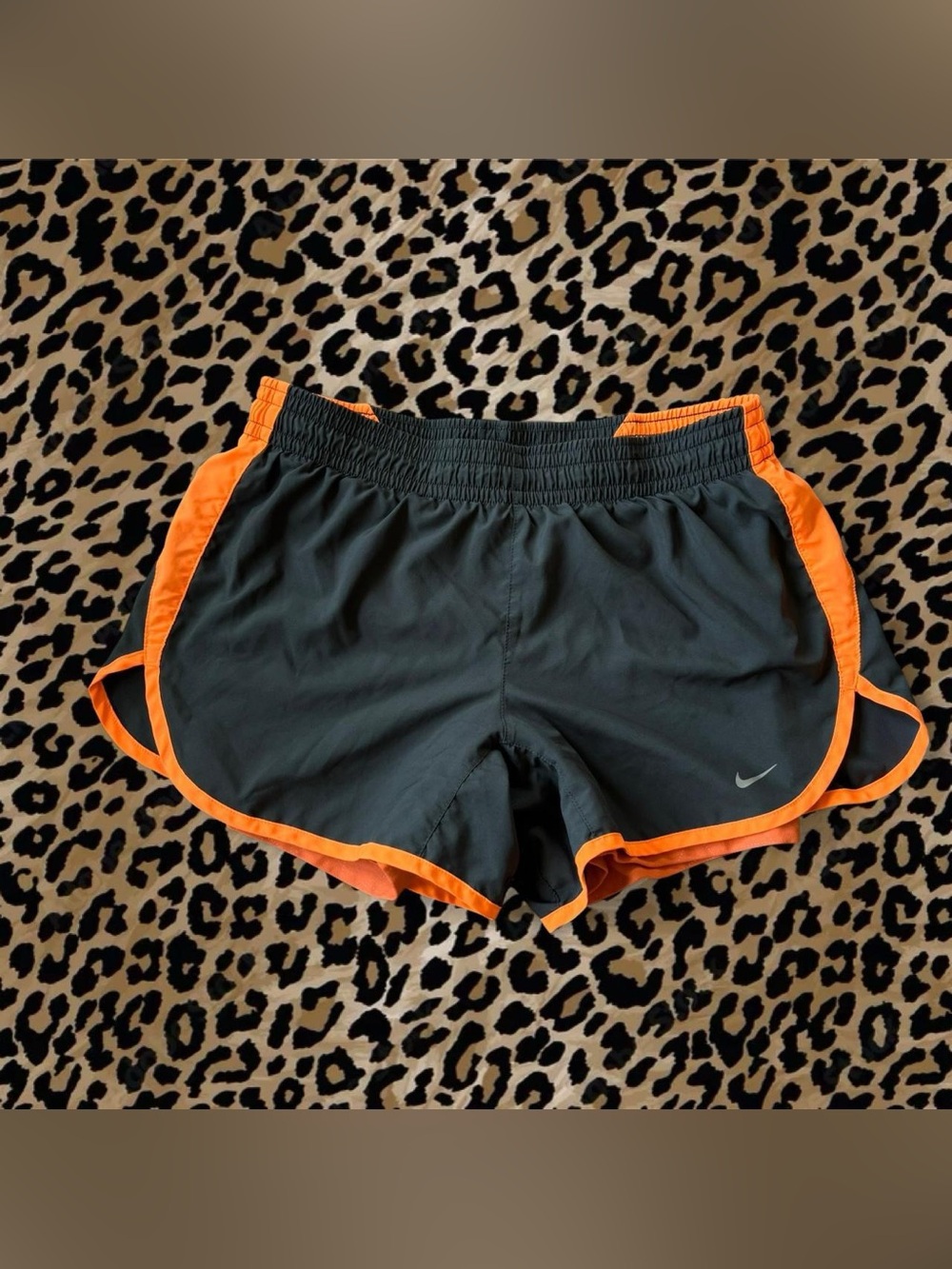 Nike Women’s Charcoal Grey Shorts with Orange Trim